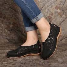 2021 Woman Leather Fashion Sandals Slip On Loafers Women Summer Retro Moccasins Sandalias Female Platform Shoes Plus Size 2024 - buy cheap