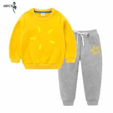 Selling Trend Boy Girl Clothes Winter Plus Velvet Warm Children's Sweatshirt  + Pants 2Pcs/Set  2-12Years Kids Outerwear Costume 2024 - buy cheap