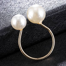 Korean U-shaped Opening Ring Adjustable Imitation Pearls Elegant Lady Party Rings for Women Valentines Day Gift Fashion Jewerly 2024 - buy cheap