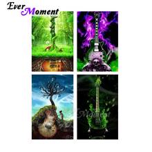 Ever Moment-Juego de pintura con diamantes, punto de cruz, guitarra, música, arte, manualidades, árbol, bordado de cuentas, regalo de Año Nuevo, ASF2223 2024 - compra barato