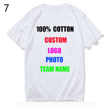 Camiseta estampa personalizada 100% algodão, customizada, homens e mulheres, faça você mesmo, como foto ou logotipo, camisetas brancas, camisetas da moda, homens, customizadas 2024 - compre barato