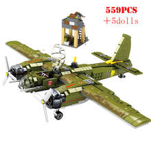 WW2 Military Bomber Building Blocks City Plane Weapons Army Soldier Figures Technical Weapon Bricks Children Toys Kids Gifts 2024 - buy cheap