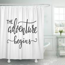 The Adventure Begins Life Inspiration Quotes Lettering Motivational Graphic Shower Curtain Waterproof Fabric 60 x 72 Inches Set 2024 - buy cheap