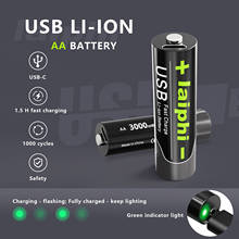 100% 2шт USB AA 1,5 v литий-ионный аккумулятор 2775mwh 2024 - купить недорого