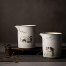 LUWU ceramic tea pitchers chahai cute cat chinese kung fu tea accessories 300ml 2024 - buy cheap