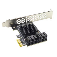 Adaptador de tarjeta PCIE a SATA PCI-E, convertidor PCI Express 1X a SATA3.0, adaptador de tarjeta de controlador de expansión SATA III 6G de 4 puertos, IPFS 2024 - compra barato