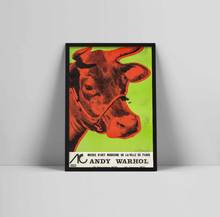 Rosa vaca arte da parede andy warhol animais cartaz da lona arte minimalista cartaz pintura a óleo imagem da parede impressão casa quarto decoração 2024 - compre barato