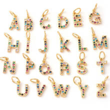 10pcs Brass Micro Pave Cubic Zirconia 26 Alphabet A~Z Charms pendant For DIY Bracelet Necklace Earring Making Decor 2024 - buy cheap