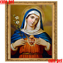Sacred HeartDIY Diamond Painting Mosaic Sacred holy statue wallpaper Full SquareRound Diamond Painting 5D Embroidery Home Decor 2024 - buy cheap