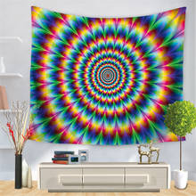 Hippie Geometric Swirl Psychedelic Mandala Tapestry Wall Carpet Hippie Bohemian Boho Decor Wall Hanging Blanket Beach Yoga Shawl 2024 - buy cheap
