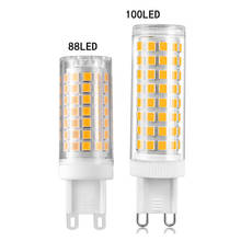 Lâmpada led g9 de 8w, 10w, 100 v, 110v e 220v, g9 g9, bulbo led tipo milho que substitui luz halógena de 80w e 240 w, com 100 peças