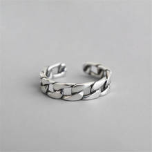 New Retro Silver Plated Jewelry Not Allergic Chain Shaped Hollow Simple Old Domineering Opening Rings  SR458 2024 - buy cheap