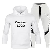 Fashion Custom LOGO Brand Men And Women Set Fleece Hoodie Pant Thick Warm Tracksuit Hooded Track Suits Male Sweatsuit Tracksuit 2024 - buy cheap