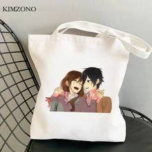 Horimiya-bolso de compras de algodón reutilizable, bolsa de tela de sacola, bolsas ecológicas 2024 - compra barato