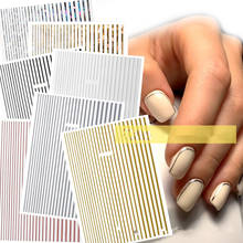 1 Piece Rose Gold Silver 3D Nail Sticker Curve Stripe Lines Nails Stickers Adhesive Striping Tape Nail Art Stickers Decals 2024 - buy cheap