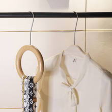 Wooden Scarf Hanger Tie Towel Organizer Multifunction Non Slip Hangers Display Wood Ring  for Scarves Bedroom Storage Hook Rack 2024 - buy cheap