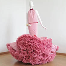 Vestidos de Fiesta de sirena rosa con volantes abullonados exagerados, parte inferior de tul, largos para mujer, imagen Real, fiesta de cumpleaños 2024 - compra barato