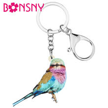 Bonsny Acrylic Marbled Wood Quail Keychains Printing Big Bird Animal Keyring Jewelry For Women Girl Men Fashion Wallet Accessory 2024 - buy cheap