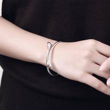 Silver Color cute drop Bangles Pulseira Open Cuff Bracelets Bangles For Women Jewelry pulceras y brazaletes mujer 2024 - buy cheap