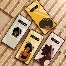 queen afro Tempered Glass Phone Case For Samsung Galaxy S8 S9 S10 S20 PLUS J8 J6 J4 2018 NOTE 8 9 10 Cover Shell 2024 - buy cheap