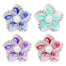 KZ3345 Beauty Gradient Colorful flower Crystal 18MM snap buttons fit 18mm snap bracelet snap jewelry wholesale 2024 - buy cheap