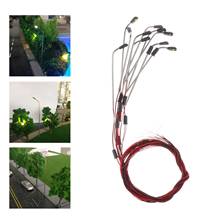 10 Pieces Mini Miniature Railway Scenery LED Light Landscape Garden Architecture 2024 - buy cheap