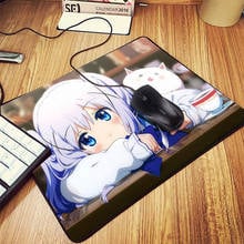 Mousepad de anime é o pedido de coelho ujimatsu chiya e kafuu, tapete de mesa para pc, mouse de anime e lolicon 2024 - compre barato