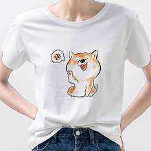 Camiseta Kawaii con estampado de Shiba Inu para mujer, ropa de estilo coreano, bonita camiseta de perro, 2021 2024 - compra barato
