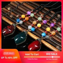 Vintage Resin Necklace women Long Ethnic Statement necklace pendant rosary Beads Necklaces Fashion femme 2019 Jewelry Dropship 2024 - buy cheap