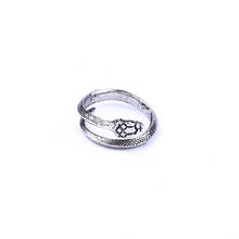 1 pieza exagerada Vintage plata Color serpiente abierto anillo hombres mujeres joyería gótico Rock animales ajustable anillo de dedo libre R148-17 2024 - compra barato