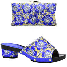 Royal Blue Shoe and Bag Set for Women Italian Shoes and Bags Envio Gratis Matching Italian Shoe and Bag Set Decorated with Stone 2024 - buy cheap