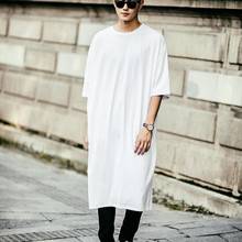 Men nightclub singer punk extended long t shirt oversized stage costume women hip hop tee shirts gothic hiphop tops streetwear 2024 - buy cheap