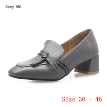 Square Low High Heel Shoes Women Pumps Woman Office Career Shoes Low High Heels Small Plus Size 30 31 32 33 - 46 2024 - buy cheap