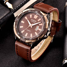 Мужские часы с большим циферблатом, кварцевые аналоговые часы с кожаным ремешком 2024 - купить недорого