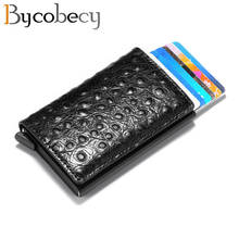 Bycobecy Mini Wallet 2021 Fashion Crocodile Pattern Card Holder Men and Women Smart Purse Business Multifunctional ID Holders 2024 - buy cheap