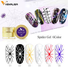 venalisa new nail color Spider gel 6 colors gold sliver paint string lace nail uv led soak off 3d gel paint liner nail gel 2024 - buy cheap