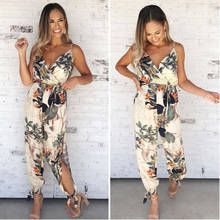 Women Floral Baggy Trousers Overalls Pants Solid Romper Jumpsuit Off Shoulder V Neck Bodycon Skinny Jumpsuit Romper Clubwear 2024 - buy cheap
