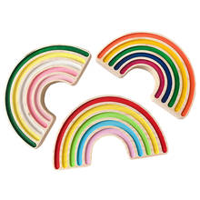 Brinquedo infantil de madeira com placa de arco-íris, brinquedo educacional montessori, estilo nórdico, blocos de brinquedo para presente infantil, cores 2024 - compre barato