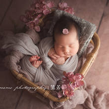 New newborn props retro woven rattan basket baby photo shoot container frame studio photo baby 2024 - buy cheap