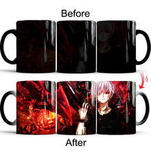 Caneca mágica anime tokyo ghoul 350ml, caneca anime sensível ao calor que muda de cor, xícara de café, caneca para leite da manhã, presente para amigos 2024 - compre barato