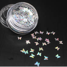 1 PCS Holographic Butterfly Shape Nail Glitter Flakes Sparkly 3D Colorful Sequins Spangles Polish Manicure Nails Art Decoration 2024 - buy cheap