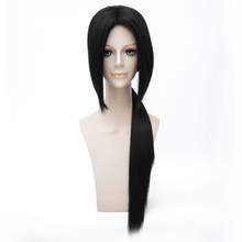 Peruca longa de cabelo sintético, 80cm, para cosplay, skunks, aph, preta, aph, yao, uchiha, itachi 2024 - compre barato