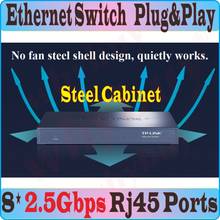 Plug & Play-conmutador Ethernet de escritorio con puertos RJ45, conmutador de red de 8x2500Mbps, 2,5 Gigabit, IEEE 802.3bz/3ab/3x16K, dirección MAC 2024 - compra barato