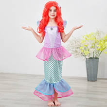 Girls Mermaid Tail Dress For Kids Costume Zeemeerminstaart Pink Blue Birthday Party Kids Cosplay Ariel Dresses Fancy C27681CH 2024 - buy cheap