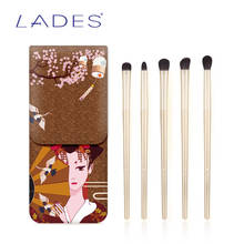 LADES Eyes Makeup Brushes 5PCS Eye Make up Brush Set Eyeshadow Detail Blending Eyebrow Brush Natural Hair Cosmetic Tools Kit 2024 - buy cheap