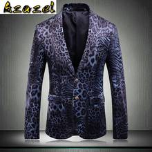 Azazel Мужской Блейзер, роскошные бархатные леопардовые спортивные пиджаки для выпускного, мужские однобортные вечерние пиджаки размера плюс 5xl для ночного клуба 2024 - купить недорого