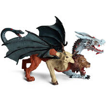 Dinosaurio de juguete de PVC para niños, de simulación juguete, modelo de dinosaurio Warcraft, dragón Chimera, bestia, dragón de tres cabezas, juguetes de colección 2024 - compra barato