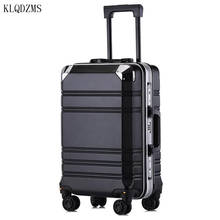 KLQDZMS  20"24inch Aluminum Frame Travel Trolley Luggage Spinner Carry On Cabin Hardside Rolling Luggage On Wheels 2024 - buy cheap