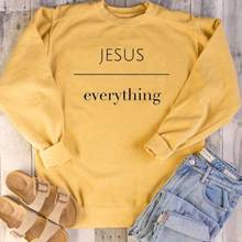 Spring Autumn Harajuku Hoodies Woman Pullover Girl Dropshipping Hoodies Jesus Everything Letter Print Women Clothes Sweatshirts 2024 - buy cheap