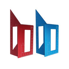 Medidor quadrado multifuncional, régua de ângulo de 45/90 graus, ferramenta de medição, carpintaria, azul, vermelho, liga de alumínio 2024 - compre barato